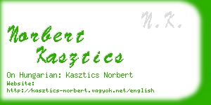 norbert kasztics business card